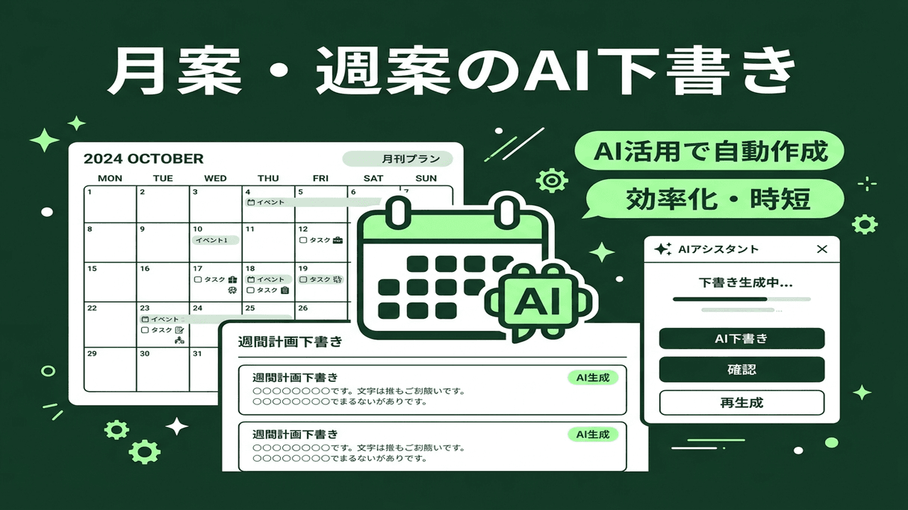 月案・週案サポートのUI画面