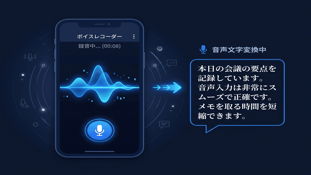 音声入力のUI画面