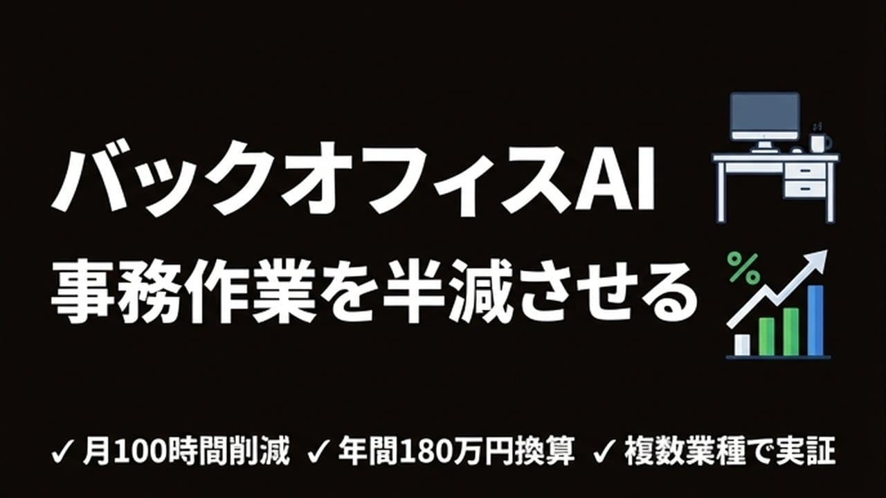 バックオフィスAIで事務作業を半減|複数業種の実践事例