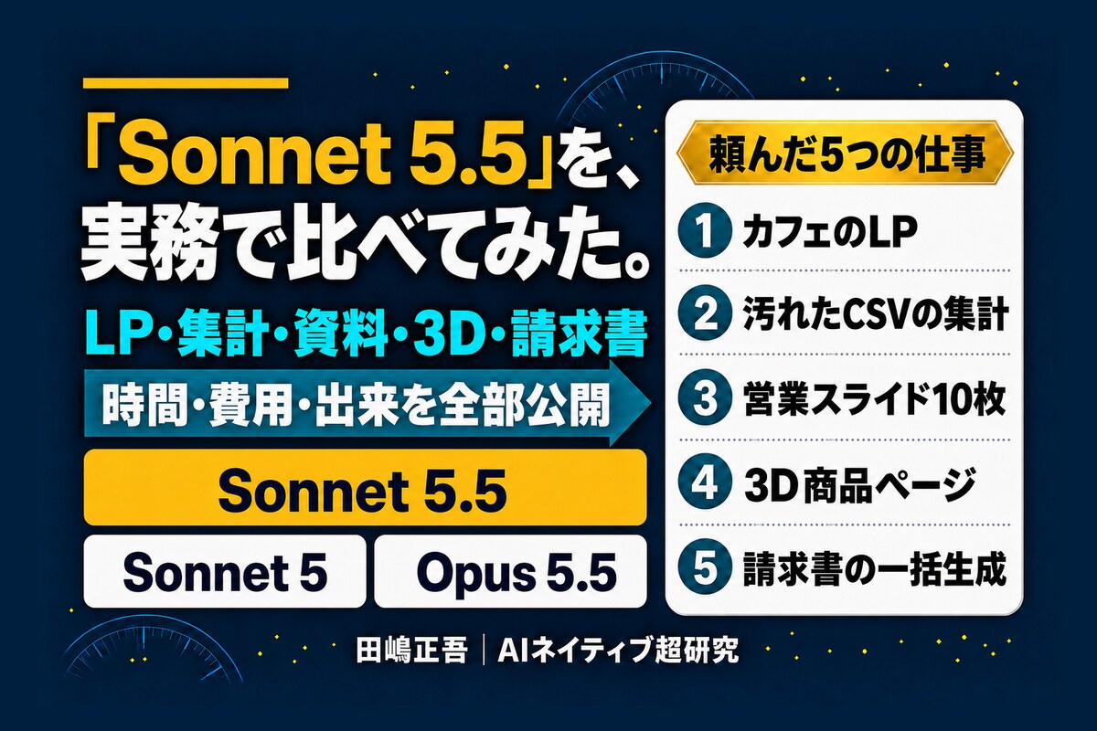 「Sonnet 5.5」を、実務で比べてみた。